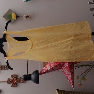 Bright yellow extra long racer back tank